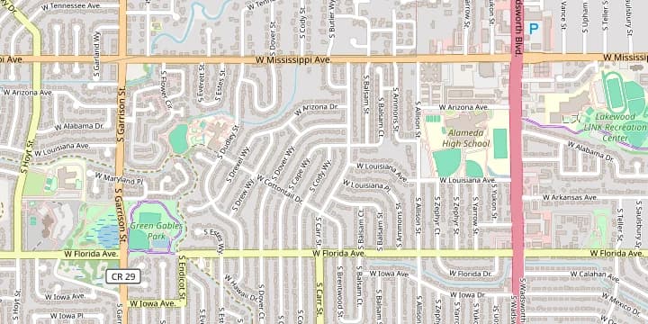Mapa del área de Lakewood Crossing