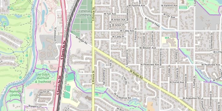 Mapa del área de Park Ridge Townhomes